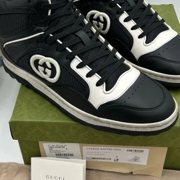 Men's Gucci Mac 80 high top leather sneakers . Size 9.